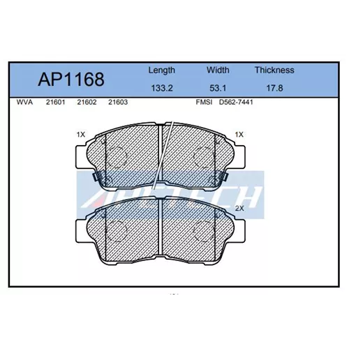 Disk Balata Ön Ap1168 Corolla Rav 4 Camry Corona Carına (