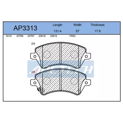Disk Balata Ön Ap3313 Corolla (03 ) 1.4 1.6 Vvtı Avensıs