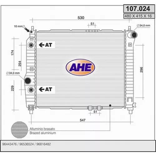 Radyatör Br170 Kalos Aveo 1.2 1.4 8V Sohc Otomatik