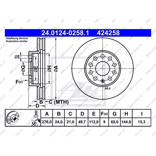 Disk Fren Aynası Ön Fd36750 Golf Vıı 12  Audı A3 13 16 Se