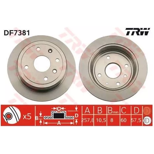 Disk Fren Aynası Arka Fd53453 Lacettı 1.4 1.6 16V