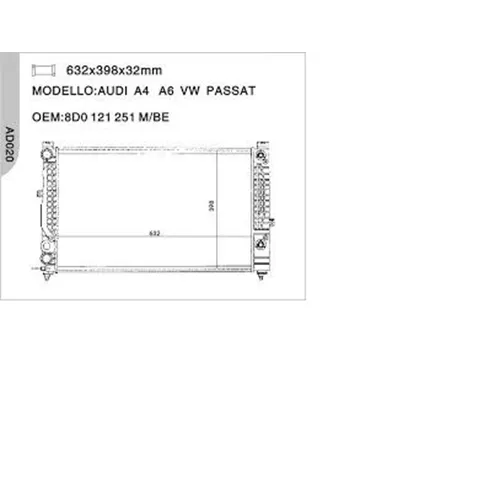 Radyatör R002 Passat (96 03) Otomatik Şanzuman 8D0121251m