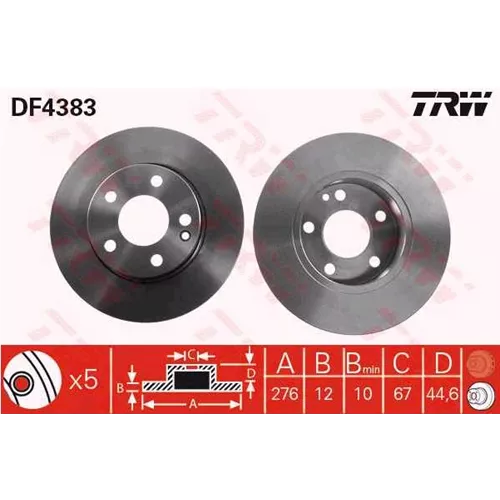 Disk Fren Aynası Ön Df4383 Mercedes A Serısı W169 (04 )