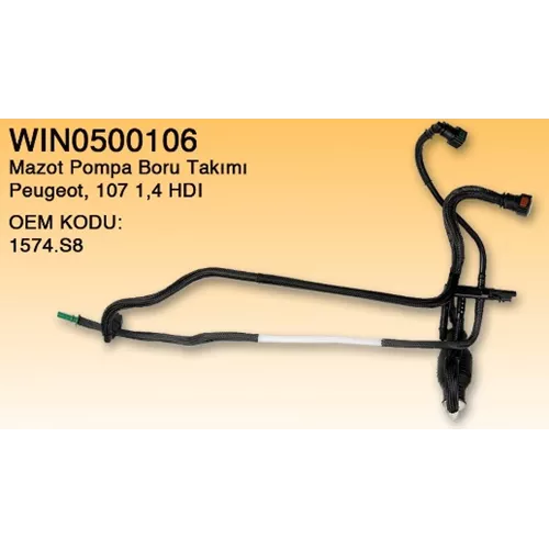 Mazot Pompa Boru Takım 0500106 1574.S8 P107 1.4 Hdı Fıest